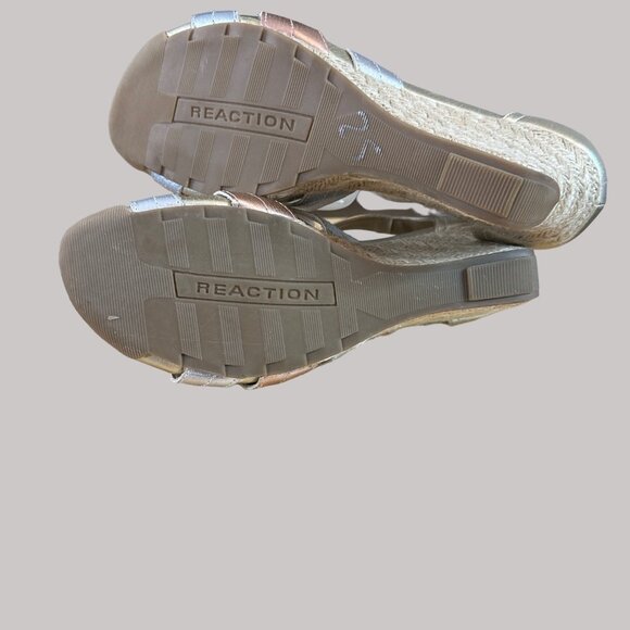 AK Klein Sports Womens Metallic Wedge Sandals Size 10 - Picture 14 of 14